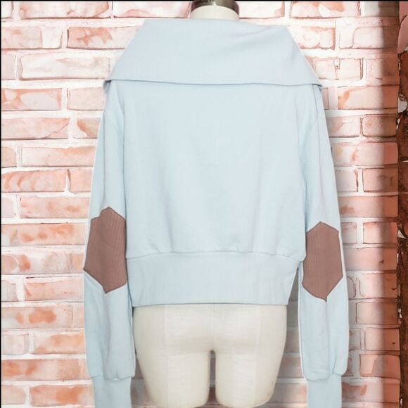 Eleven Paris Half-Zip Light Blue Sweatshirt - Picture 3 of 11